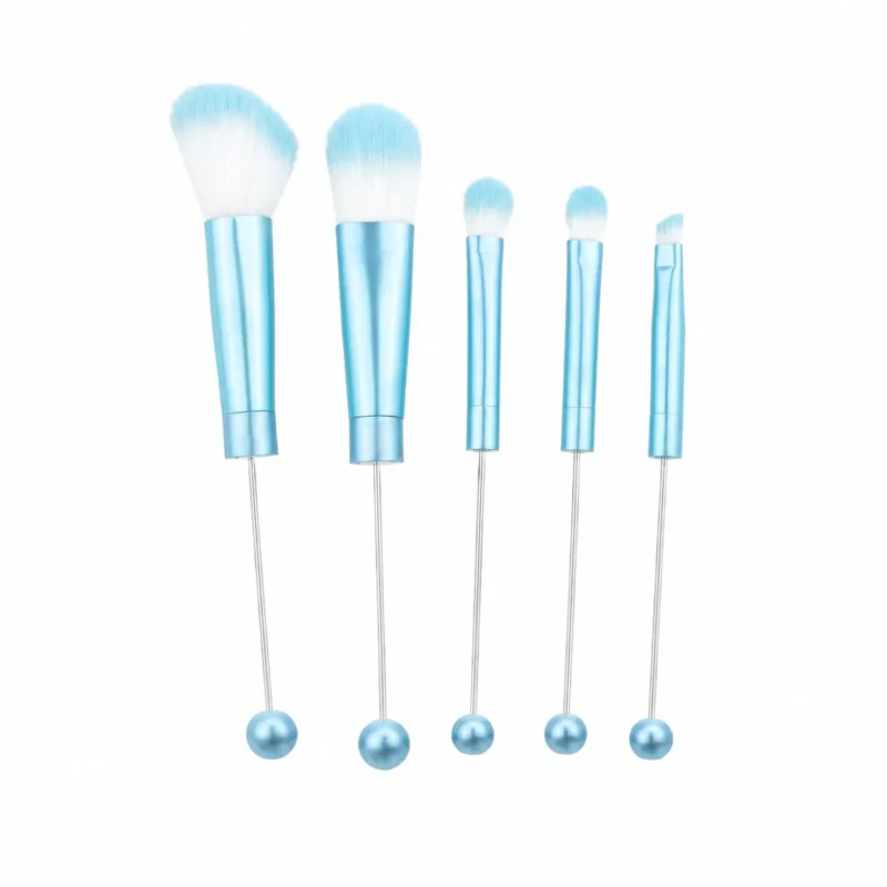 Make-up B&uuml;rste - Auff&auml;delbar - Set mit 5 - Metallic Aqua