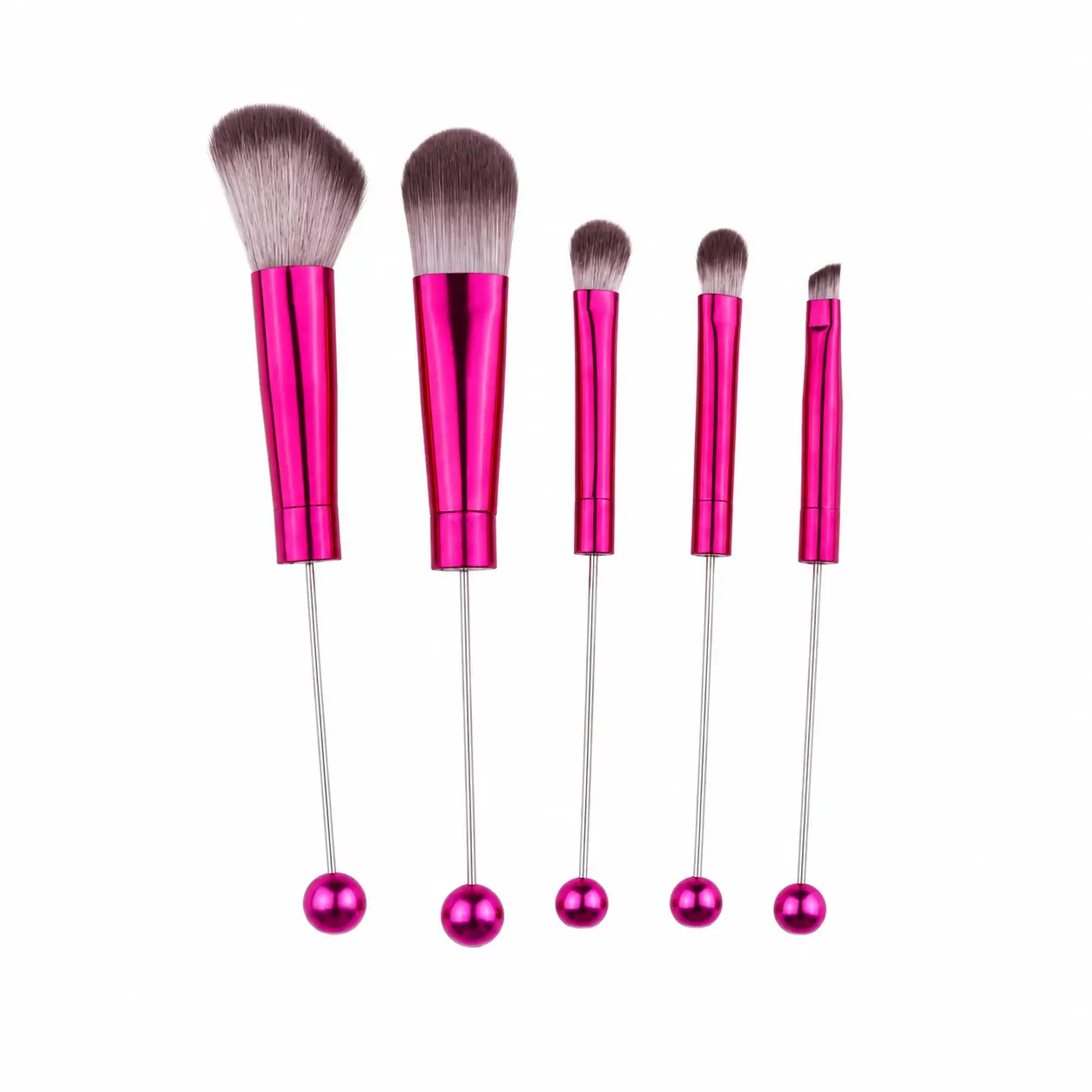 ChatGPT Image 20 sep 2026, 22_39_35 Make-up Bürste - Auffädelbar - Set mit 5 - Metallic Fuchsia - Afbeelding 1