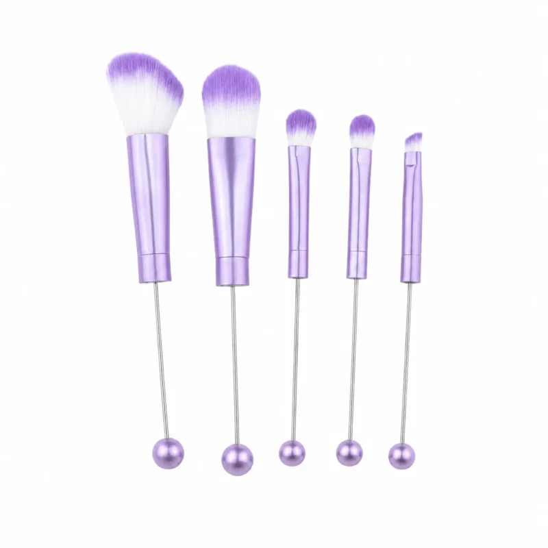 Make-up B&uuml;rste - Auff&auml;delbar - Set mit 5 - Metallic Lila