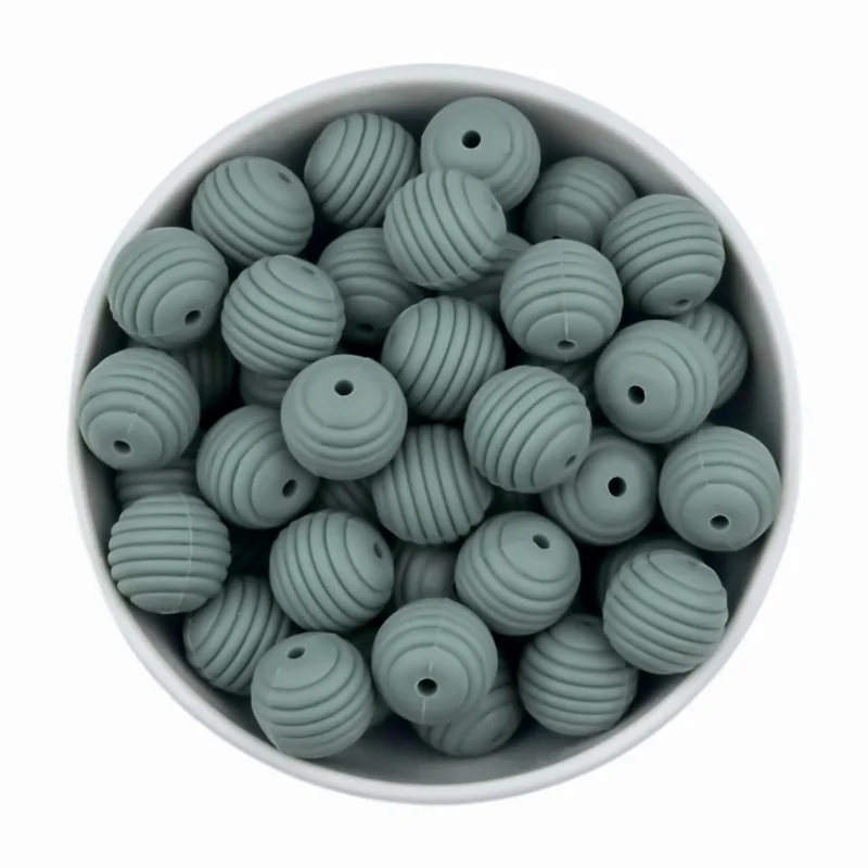 Silikonperlen - Wabe / Riffelung - 16 mm - Ozean