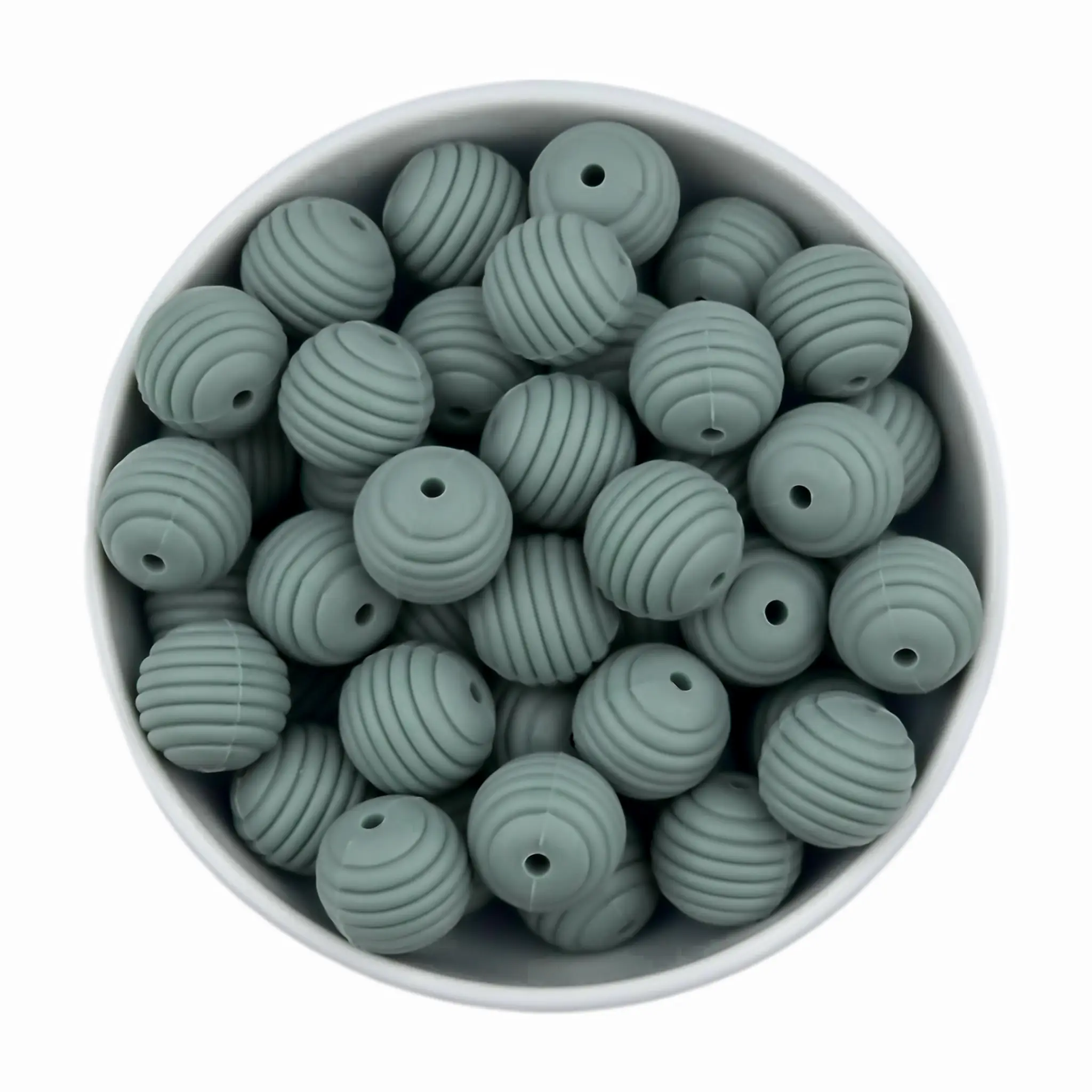 20260131_164709 Silikonperlen - Wabe / Riffelung - 16 mm - Ozean – Bild 1