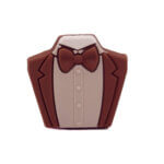 Siliconen kralen - Gelukspoppetje - Mannen Pak/Kostuum - Astilbe/Kastanje/Taupe