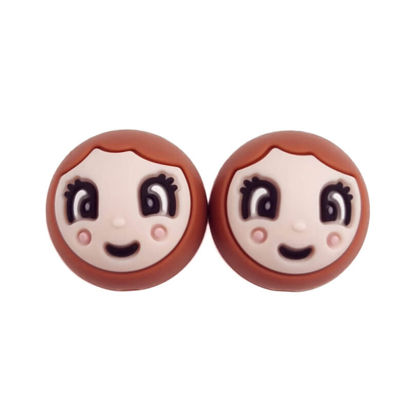Silikonperlen - 20 mm - Gesicht/Glückspuppe - Mädchen/Frau Astilbe/Henna