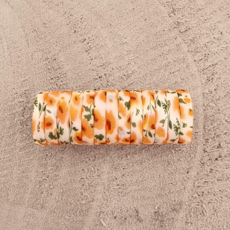 Siliconen kralen  - Mini Circlet - 14 x 3 mm - Boterbloem print