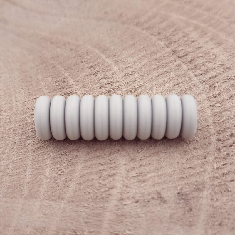 Silikonperlen - Mini Abacus - 12 x 4 mm - Exklusives Jootjes Design - Hellgrau