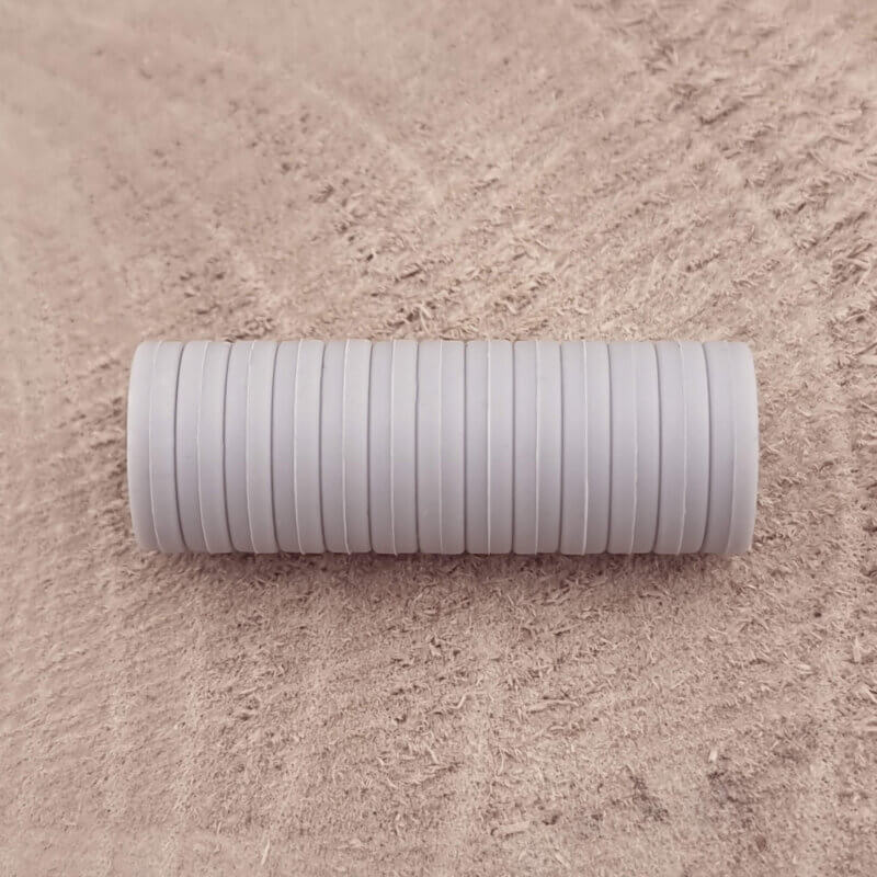 Siliconen kralen - Mini Circlet - 14 x 3 mm - Licht Grijs