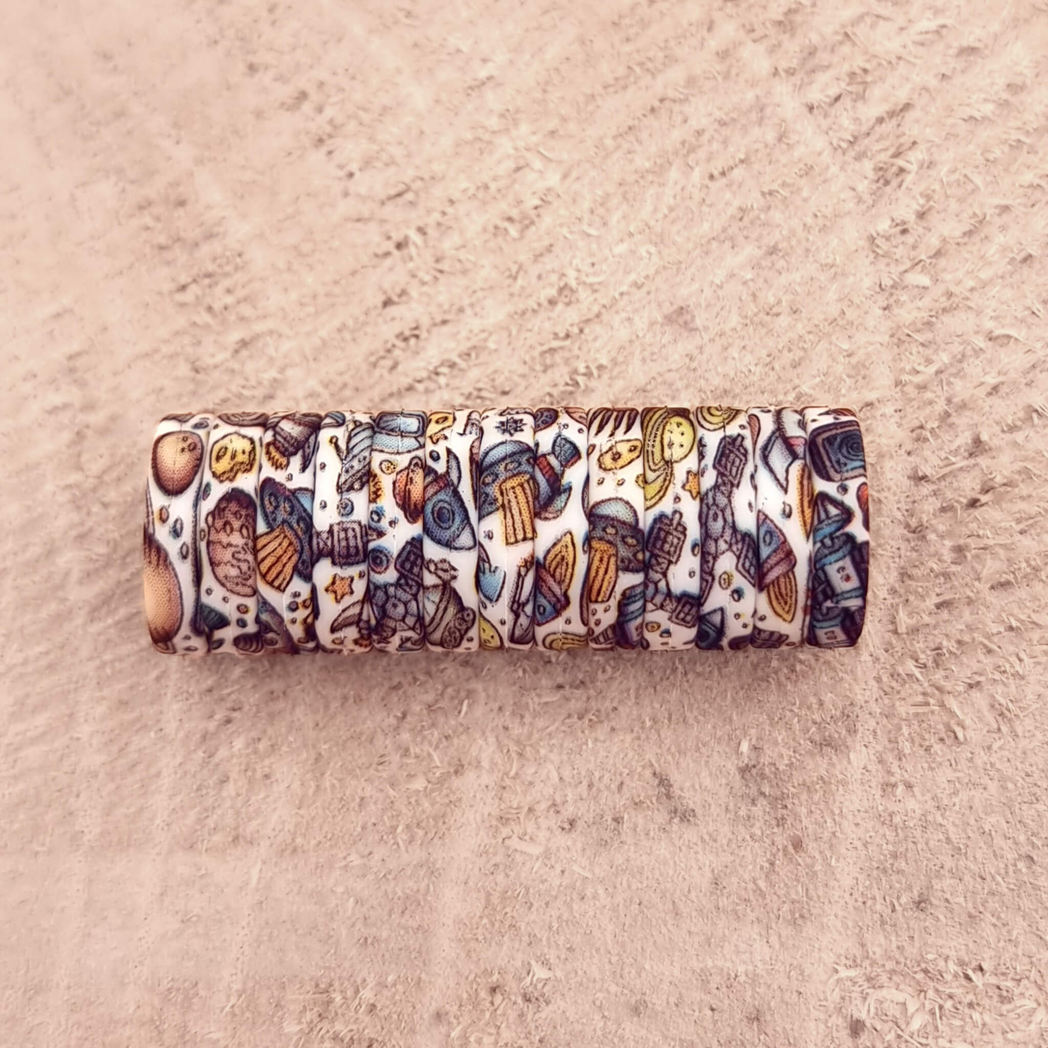 20231101_212609 Siliconen kralen - Mini Circlet - 14 x 3 mm - Galaxy Print - Afbeelding 1