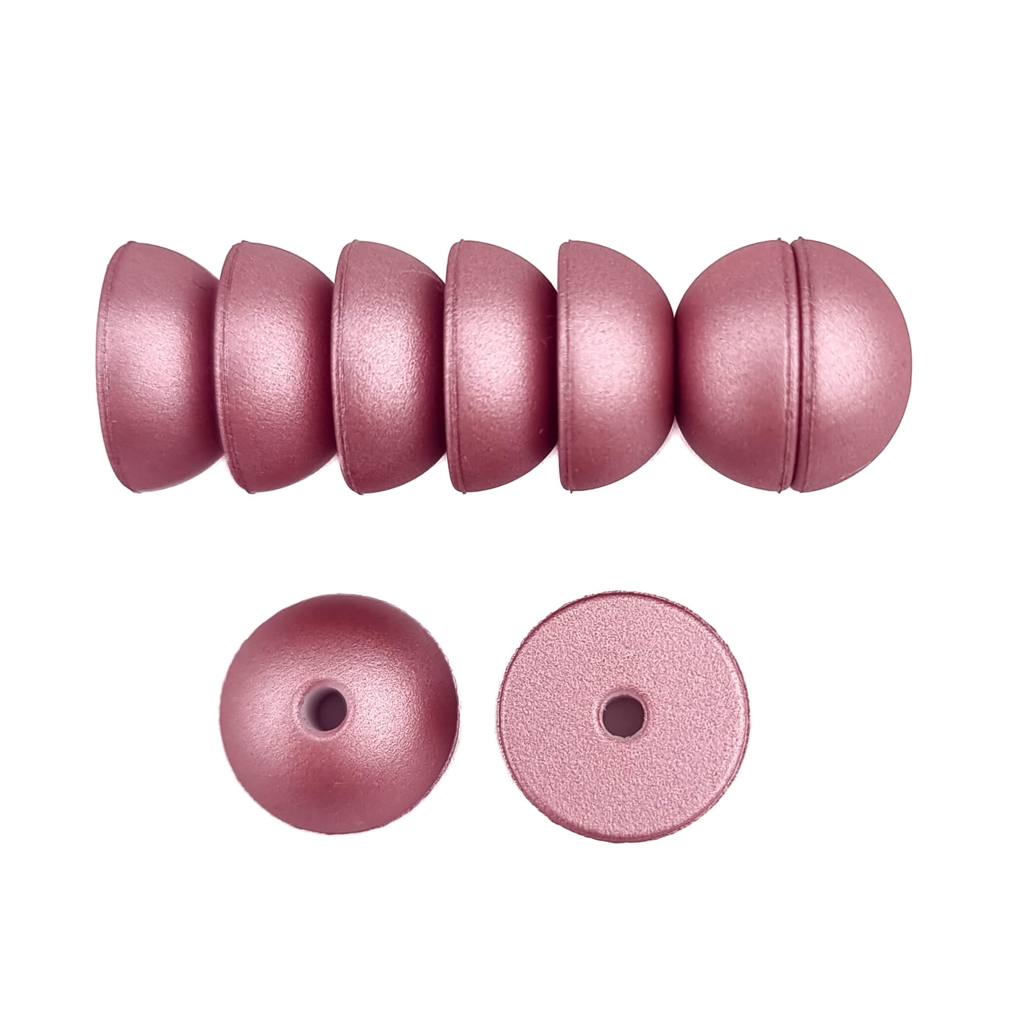 20231101_222343 Silikonperlen 12 mm - Halbkugeln - Rose Nugget – Bild 1