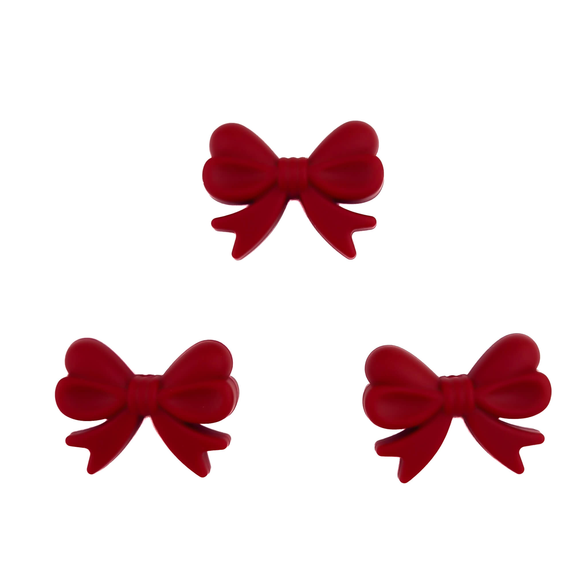 20231102_015516 Silikonperlen - Schleife - Vertikale Bohrung - Weinrot – Bild 1