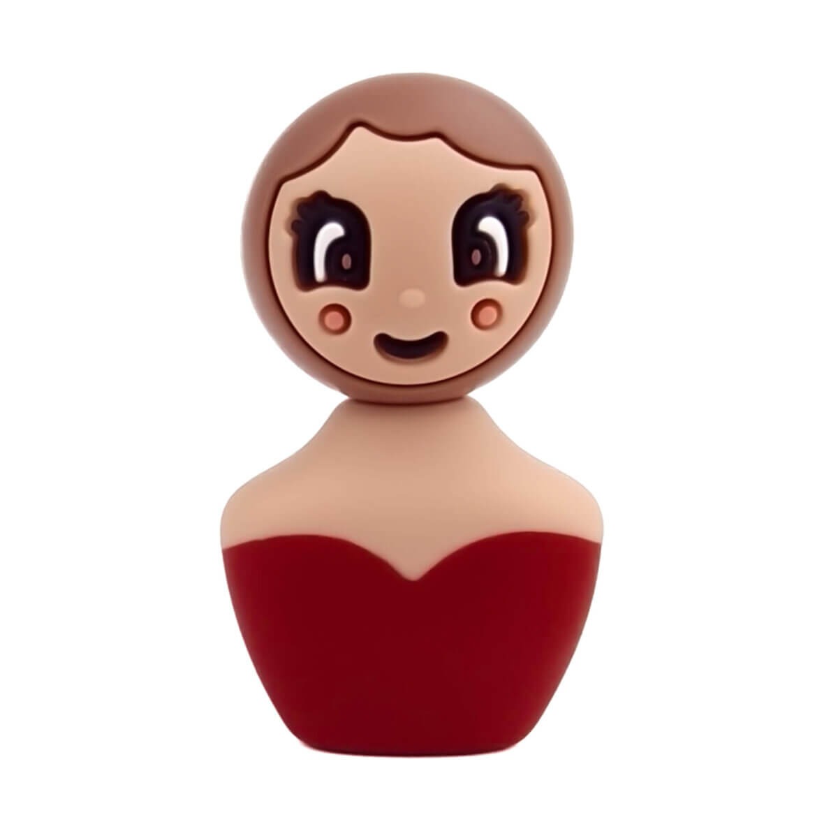 Perles en silicone - Poupée porte-bonheur - Corps - Bois/Rouge vin – Image 2