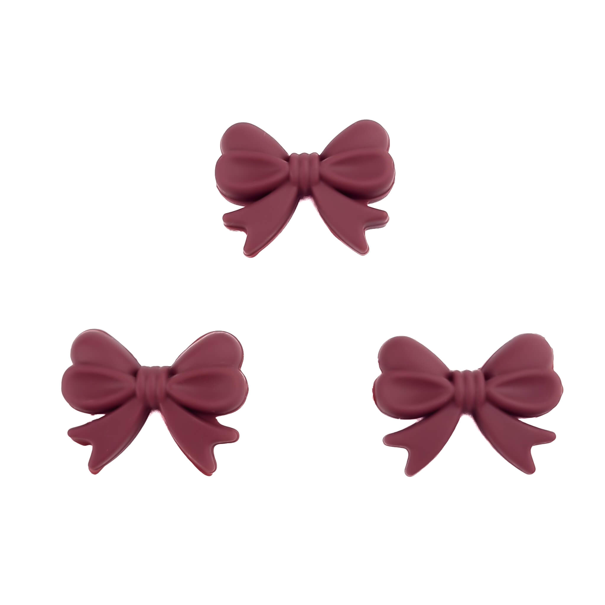 20231102_022954 Silikonperle - Schleife - Burgund - Horizontales Bohrloch – Bild 1
