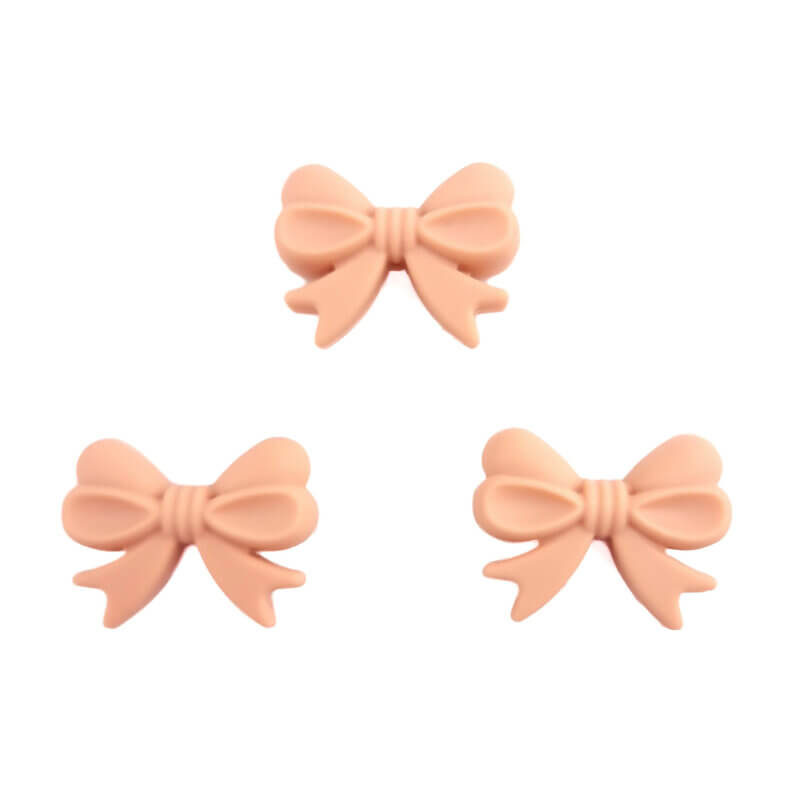 Silikonperlen - Schleife - Vertikale Gewindebohrung - Pfirsich Nackt