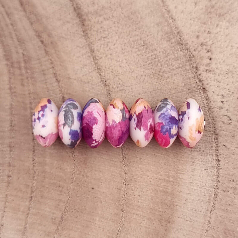 Siliconen kralen 12 mm - Rond - Flower Festival Print