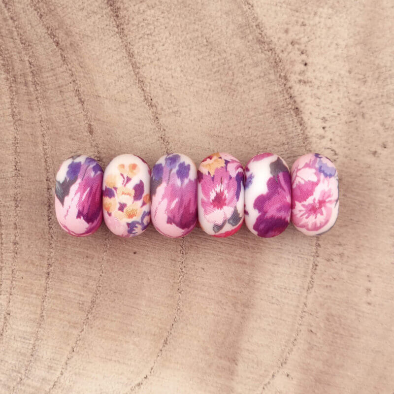 Siliconen kralen 14 mm - Abacus - Flower Festival Print