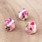 Silikonperlen - 14 mm - Sechseck - Sommerblumenstrauß Druck – Bild 2