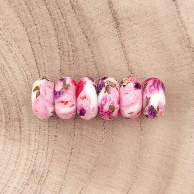 Siliconen kralen 14 mm - Abacus - Summer Bouquet Print