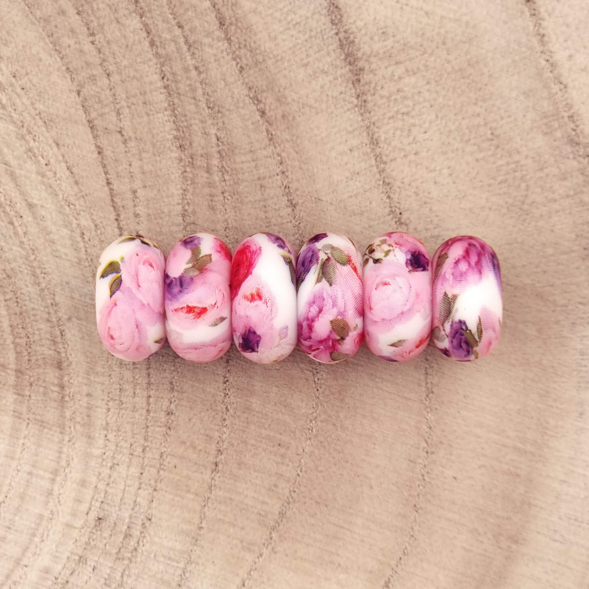 20231102_223715 Siliconen kralen 14 mm - Abacus - Summer Bouquet Print - Afbeelding 1