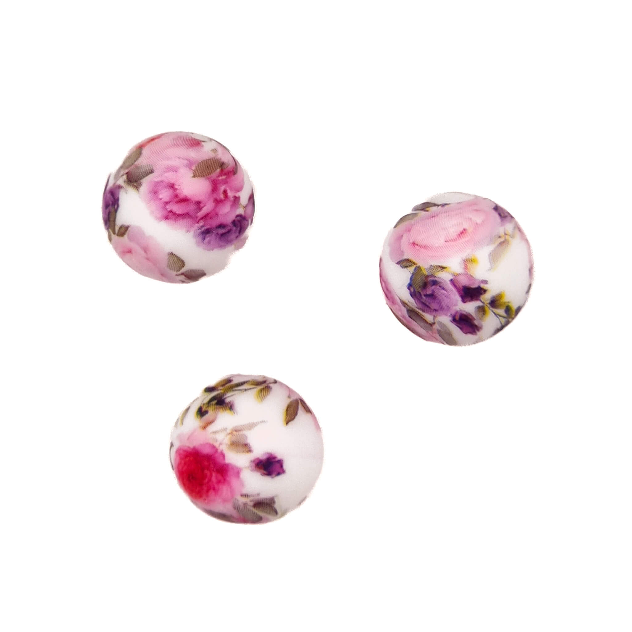 20231102_224907 Siliconen kralen 12 mm - Rond - Summer Bouquet Print - Afbeelding 1