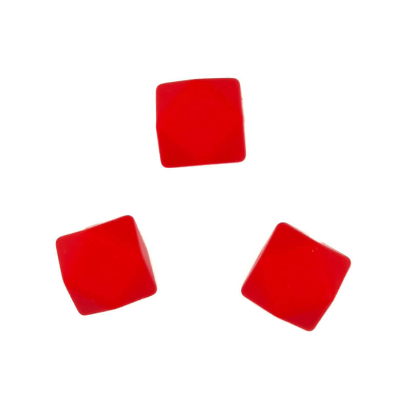 Siliconen kralen - Hexagon - 14 mm - Brandweer Rood