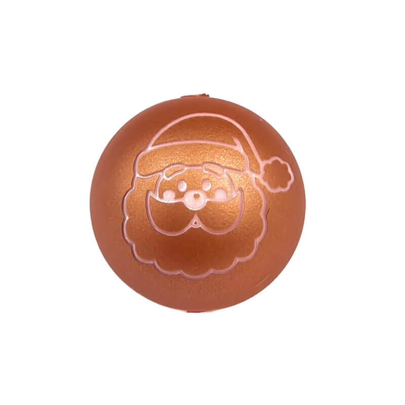 Silicone Bead - Engraved - Santa Claus - Copper Nugget