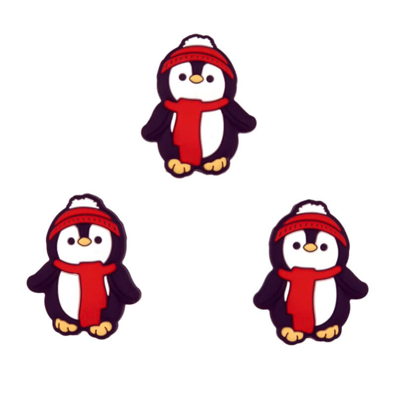 Perles en silicone - Echarpe de pingouin - Rouge feu