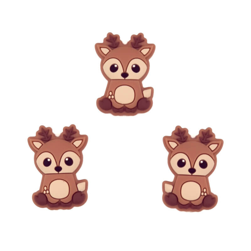 Siliconen kralen - Hertje - Milk Chocolate