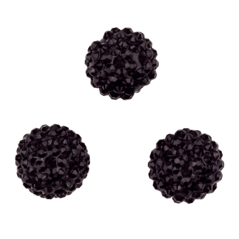 Acryl kralen met Steentjes - 20 mm - Zwart
