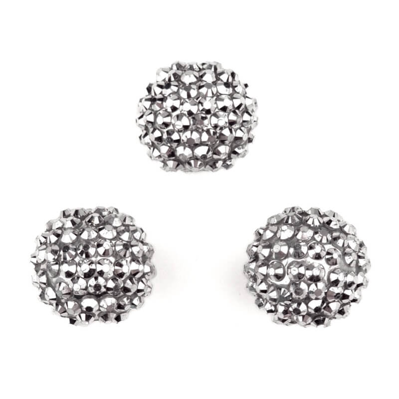 Acryl kralen met Steentjes - 20 mm - Zilver