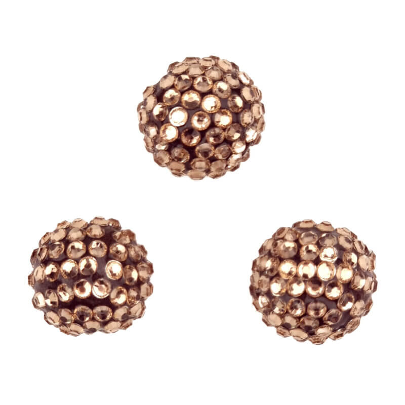 Perles acryliques avec pierres - 20 mm - Caffe Latte