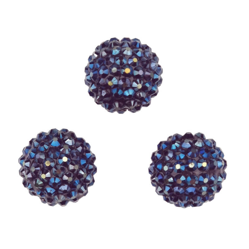 Acryl kralen met Steentjes - 20 mm - Kobalt Blauw