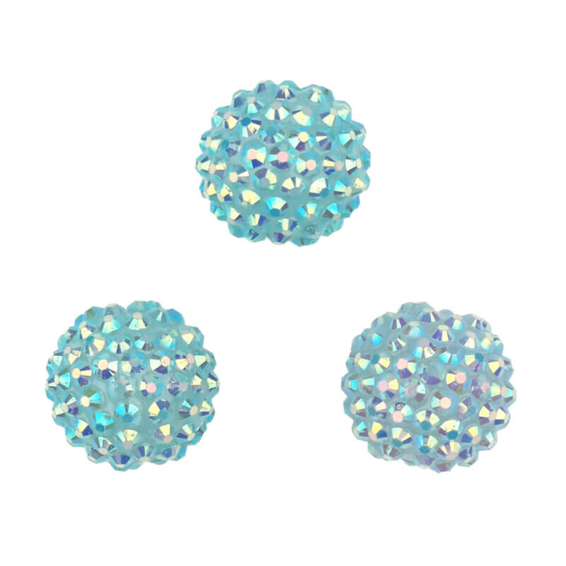 Acryl kralen met Steentjes - 20 mm - Aruba Blauw