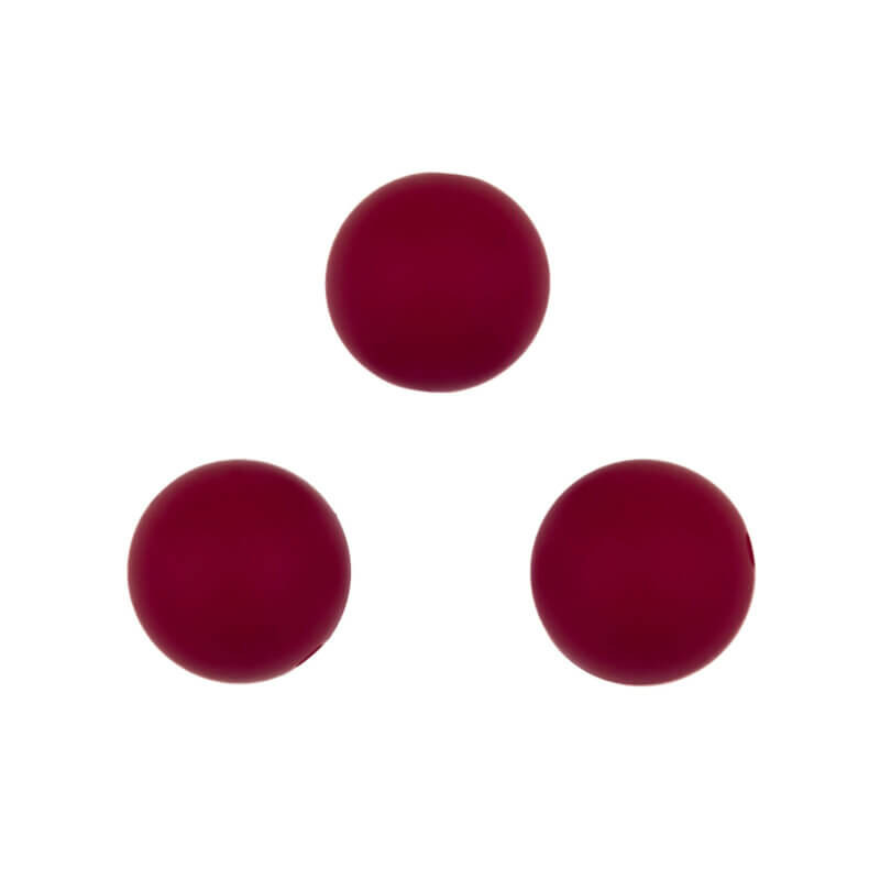 Silikonperlen 9 mm - Rund - Weinrot