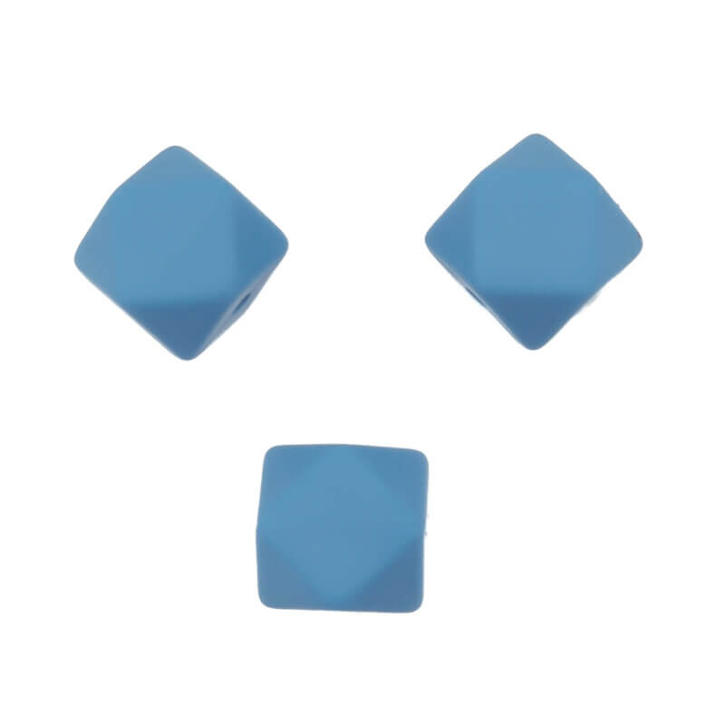 Siliconen kralen - Hexagon - 17 mm - Iris Blauw