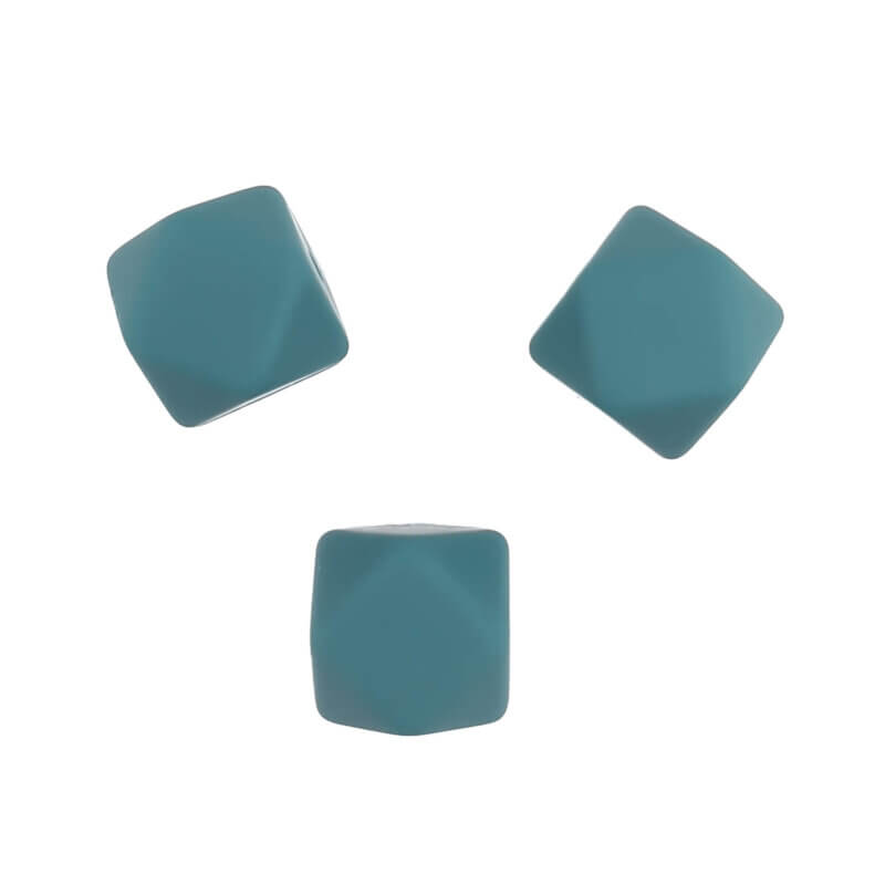 Siliconen kralen - Hexagon - 17 mm - Fluoriet