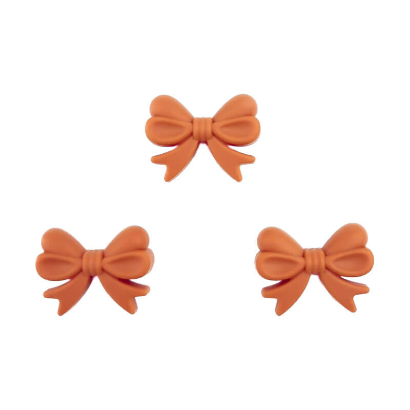 Silikonperlen - Schleife - Vertikale Gewindebohrung - Terracotta