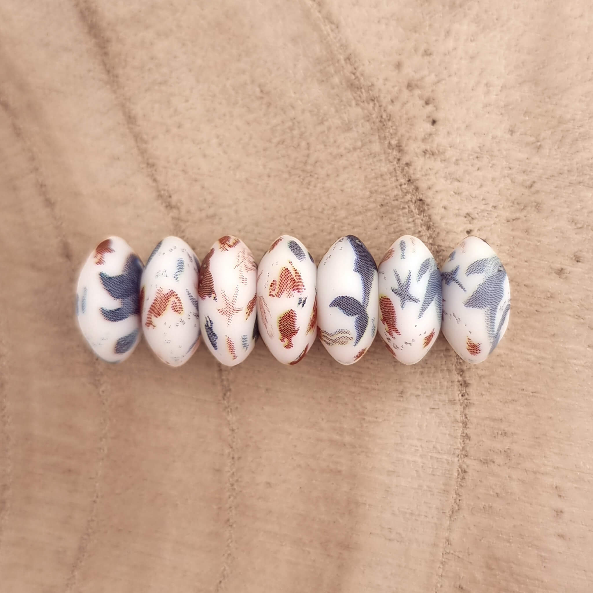 20231103_105549 Siliconen kralen - Ovaal - 12 mm - Underwater Print - Afbeelding 1