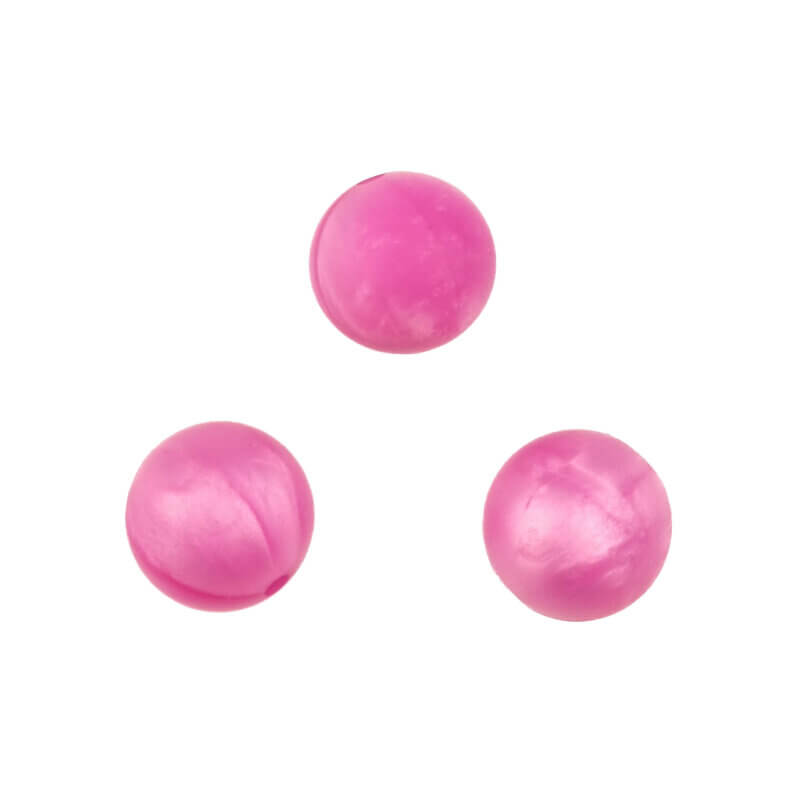 Silikonperlen 9 mm - Rund - Metallic Magenta