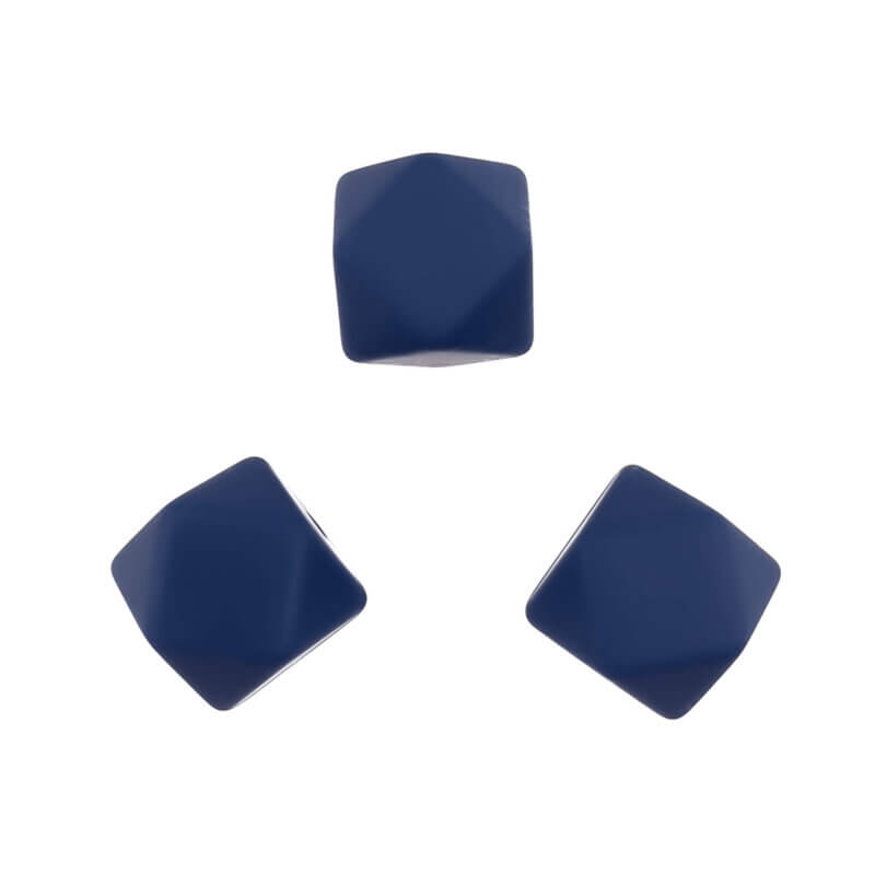 Siliconen kralen - Hexagon - 17 mm - Mat Navy