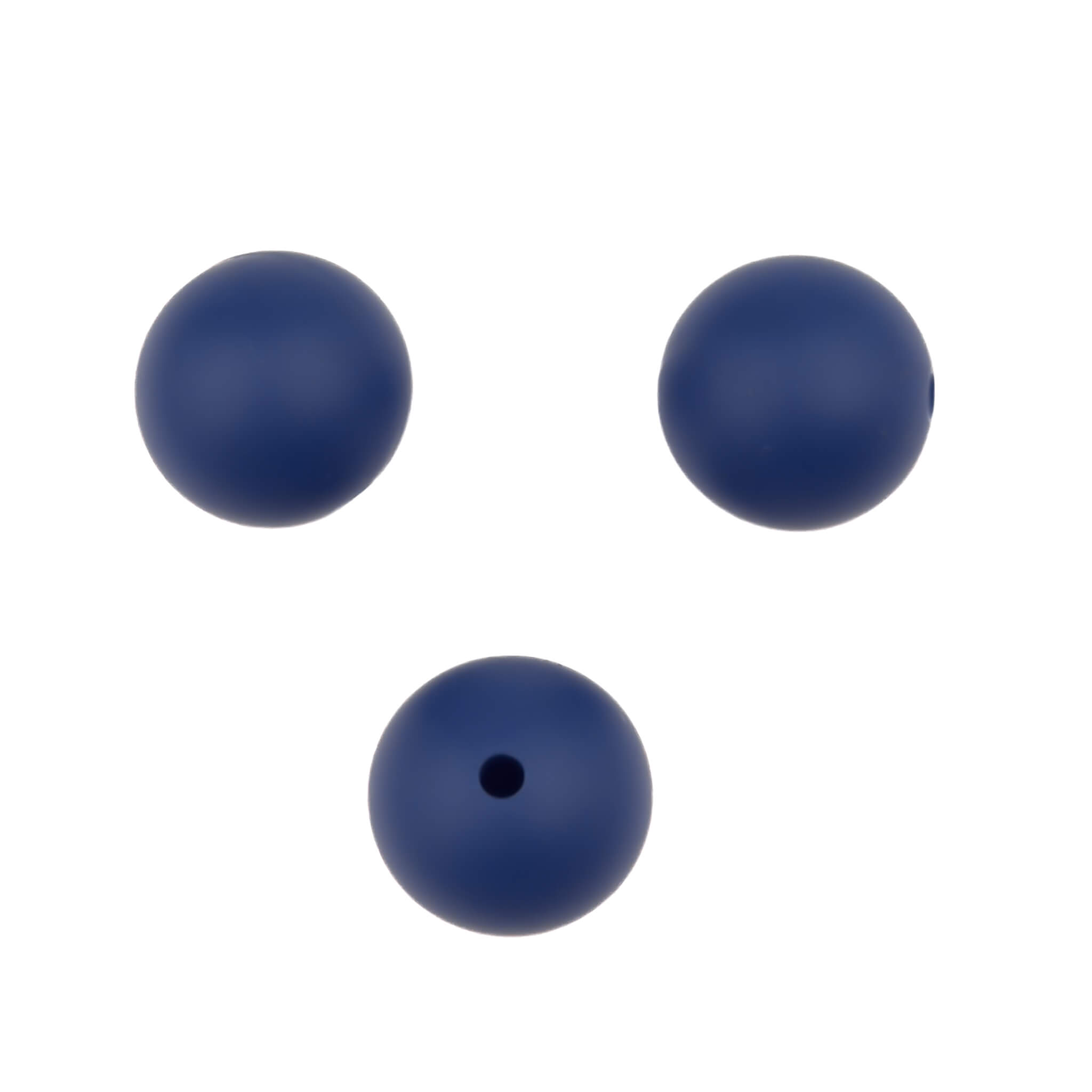 Matte Marine Silikonperlen - Rund - 6 mm - Marineblau - Pro 50 Stück – Bild 1