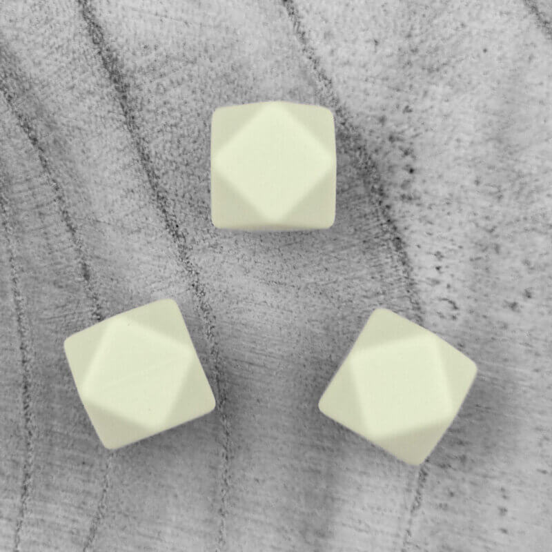 Perles en silicone - Hexagone - 14 mm - Aloe