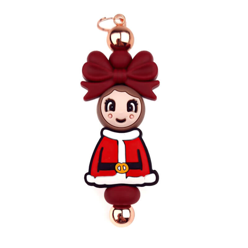 DIY Siliconen kralen pakket kersthanger kerst meisje Gelukspoppetje Popje van Geluk BPA vrij Groothandel