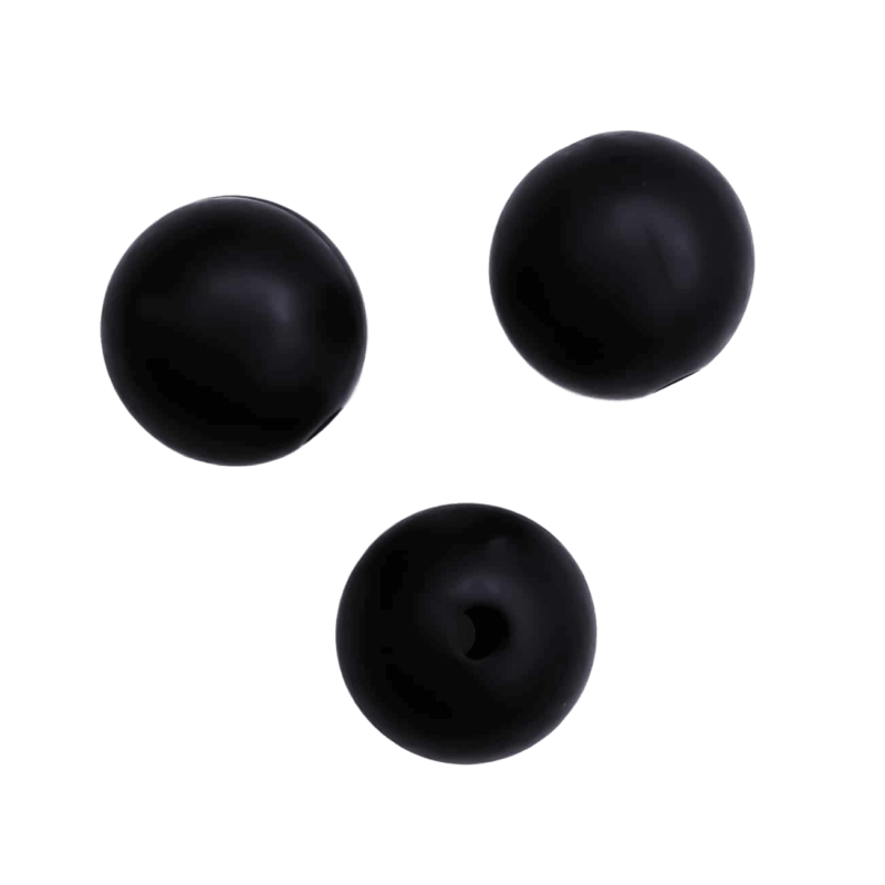 Silikonperlen rund 12 mm schwarz bpa frei
