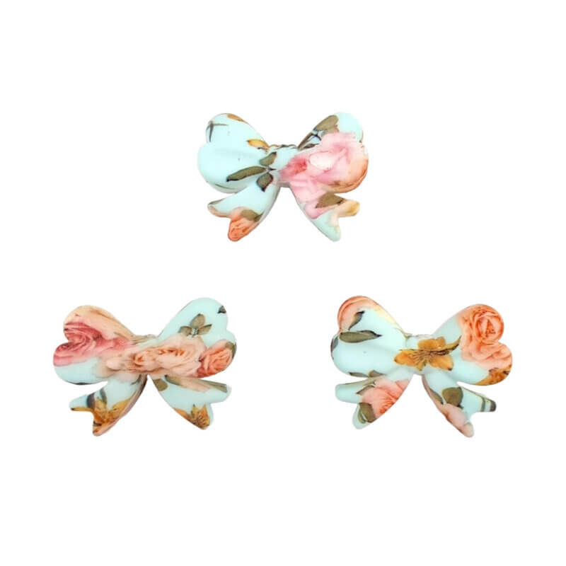 Silikonperlen - Schleife - Vertikales Gewindeloch - Rock 'N Roses Druck