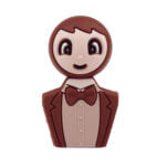 Siliconen kralen - 20 mm - Gezichtje / Gelukspoppetje - Man/Jongen - Astilbe/Kastanje - Afbeelding 2