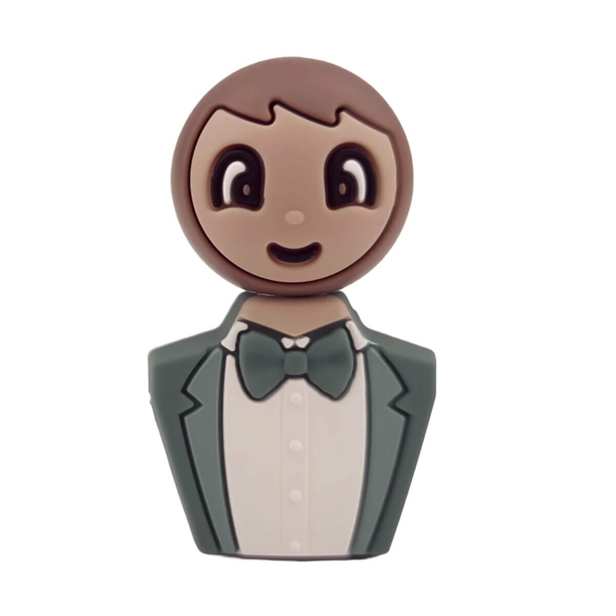 Silikonperlen - Lucky doll - Herrenanzug/Kostüm - Dunkel Thymian/Salzgrün/Holz – Bild 2