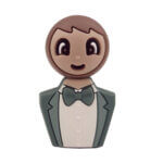 Silikonperlen - Lucky doll - Herrenanzug/Kostüm - Dunkel Thymian/Salzgrün/Holz – Bild 2