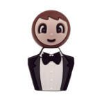 Siliconen kralen - 20 mm - Gezichtje / Gelukspoppetje - Man/Jongen - Astilbe/Kastanje - Afbeelding 3