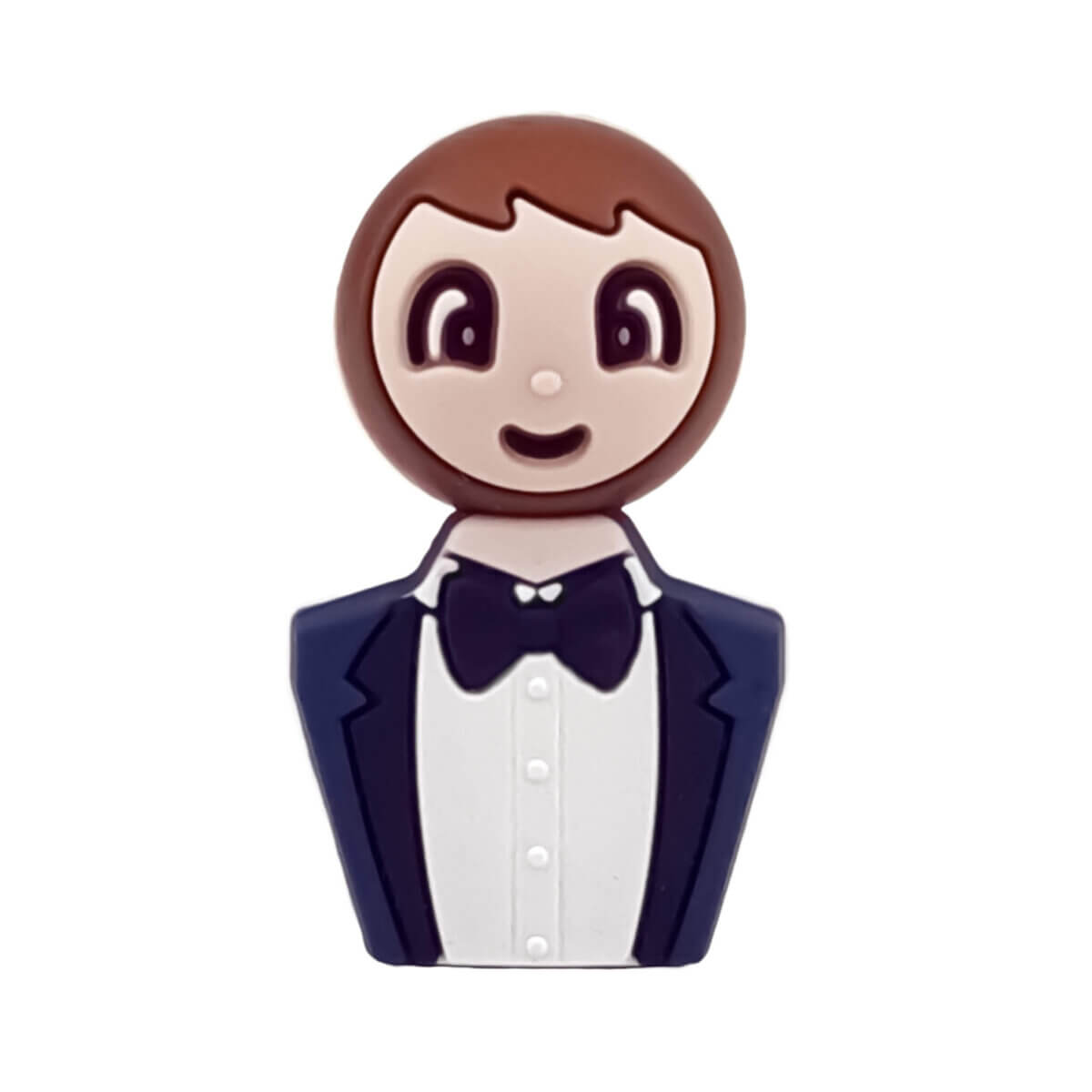 Siliconen kralen - 20 mm - Gezichtje / Gelukspoppetje - Man/Jongen - Astilbe/Kastanje - Afbeelding 4