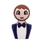 Siliconen kralen - 20 mm - Gezichtje / Gelukspoppetje - Man/Jongen - Astilbe/Kastanje - Afbeelding 4