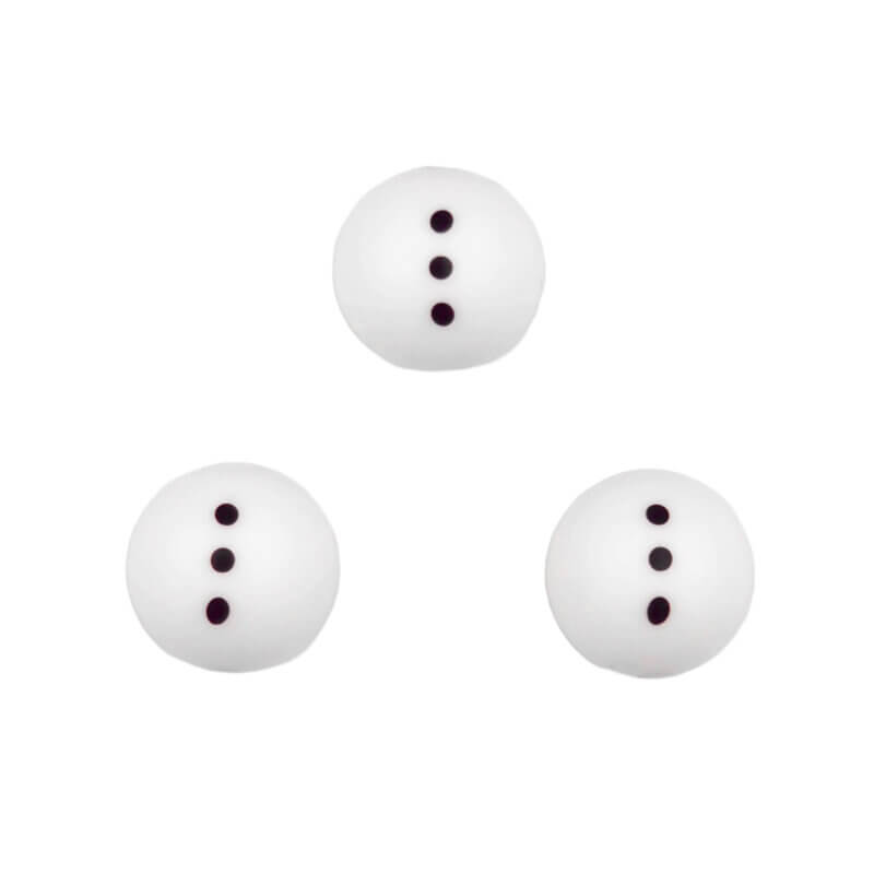 Perles en silicone 16 mm - Rondes - Bonhomme de neige Body Blanc